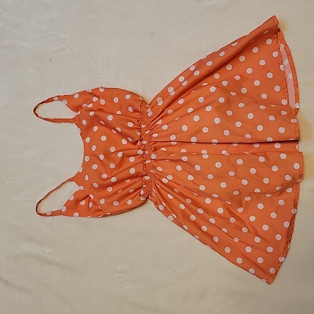 Orange Polka Dot Dress Size 2-3 Years